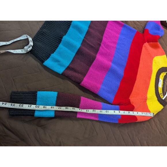 Rainbow striped long sleeve knit sweater by For the Republic size Small - Picture 8 of 9